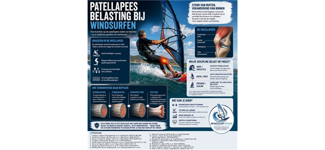 de patellapees onder belasting van jarenlang varen tot de zeldzame acute ruptuur
