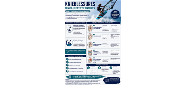 knieblessures bij wave en freestyle windsurfen