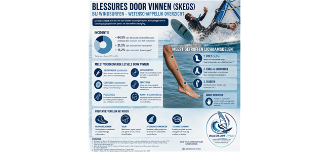 blessures door vinnen skegs bij windsurfen