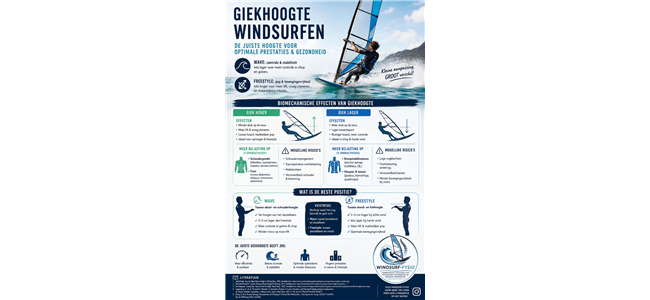 giekhoogte bij wave en freestylewindsurfen